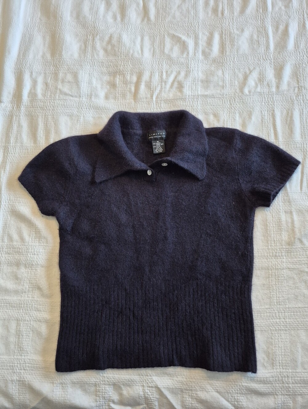 The Limited Angora Blend Black Medium Sweater Y2K Fuzzy Baby Doll Soft Pullover